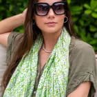 LIME DITSY FLORAL PRINT MODAL SCARF