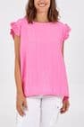 LINEN LOOK BUTTON BACK TOP