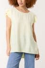LINEN LOOK BUTTON BACK TOP