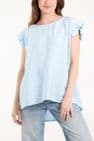 LINEN LOOK BUTTON BACK TOP