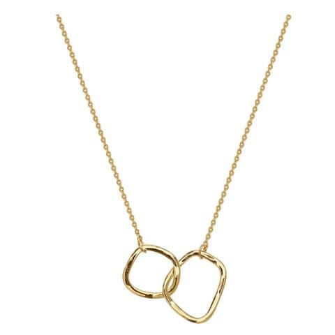 LINKED TWIN HOOP NECKLACE GOLD
