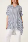 LONGLINE PINSTRIPE SHIRT