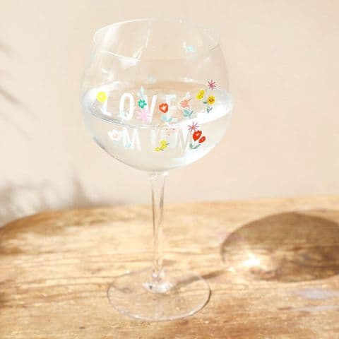 LOVELY MUM FLORAL GIN GLASS