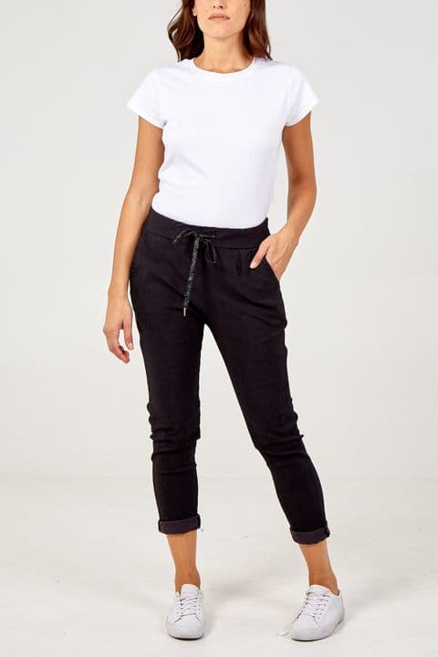 MAGIC PLAIN SUPER STRETCH TROUSERS BLACK