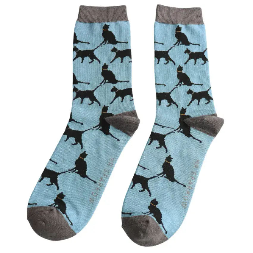 MENS DENIM LUCKY CAT BAMBOO SOCKS