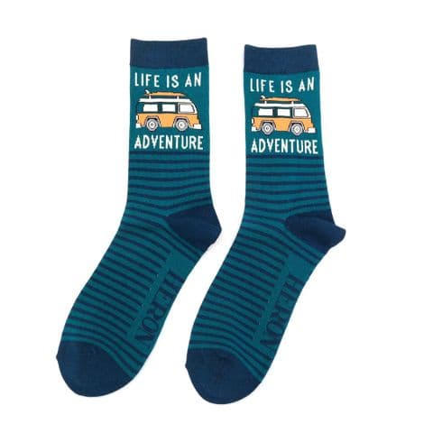 MENS LIFE IS AN ADVENTURE TEAL
