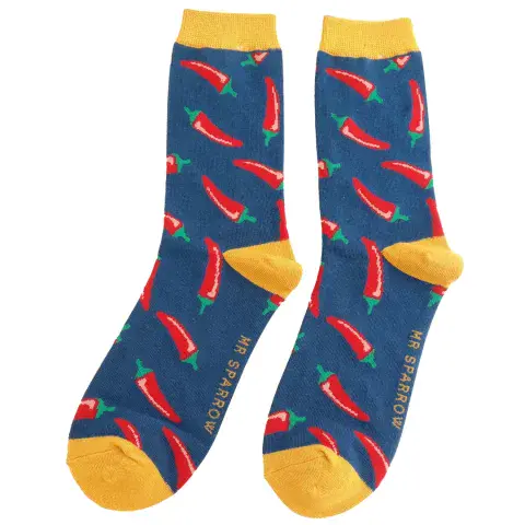 MENS NAVY CHILLI BAMBOO SOCKS