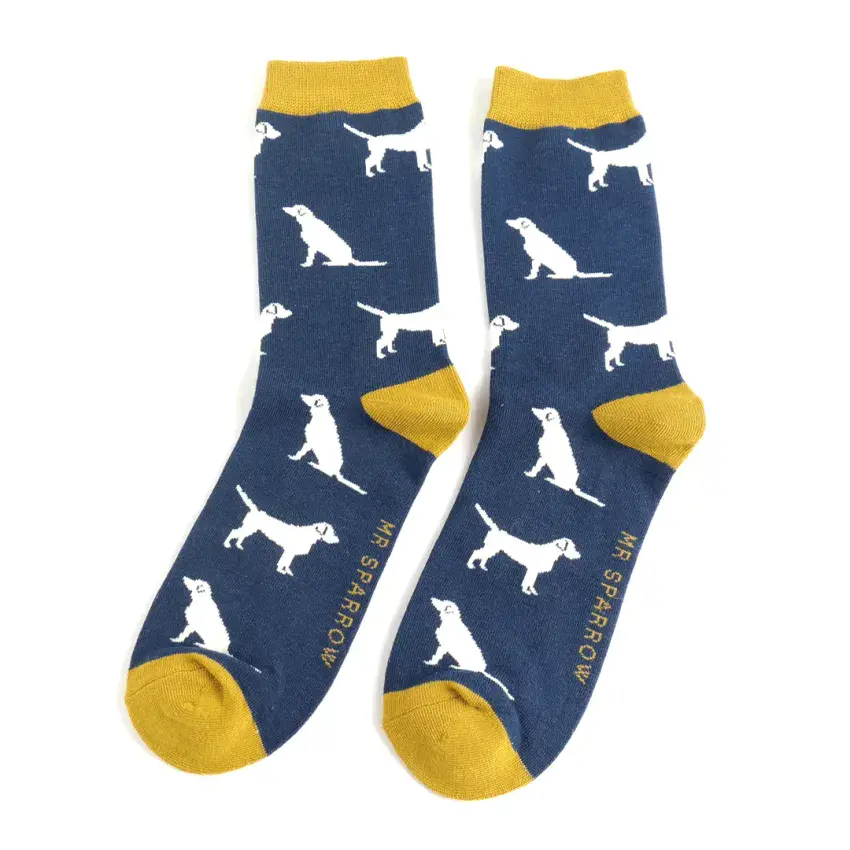 MENS NAVY LABRADOR BAMBOO SOCKS