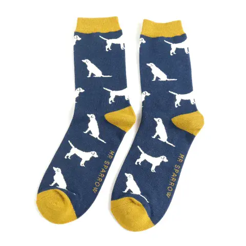 MENS NAVY LABRADOR BAMBOO SOCKS