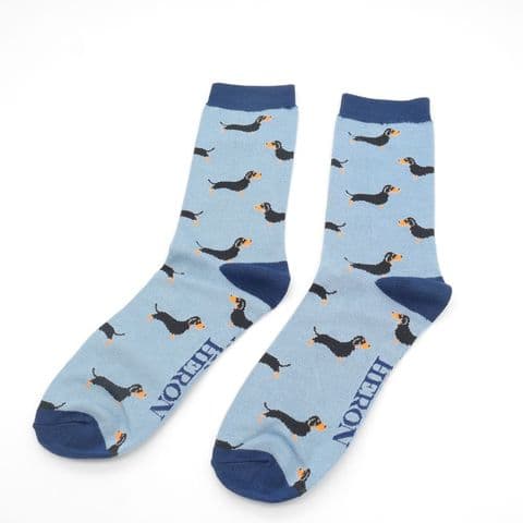 MENS SAUSAGE DOG SOCK BLUE