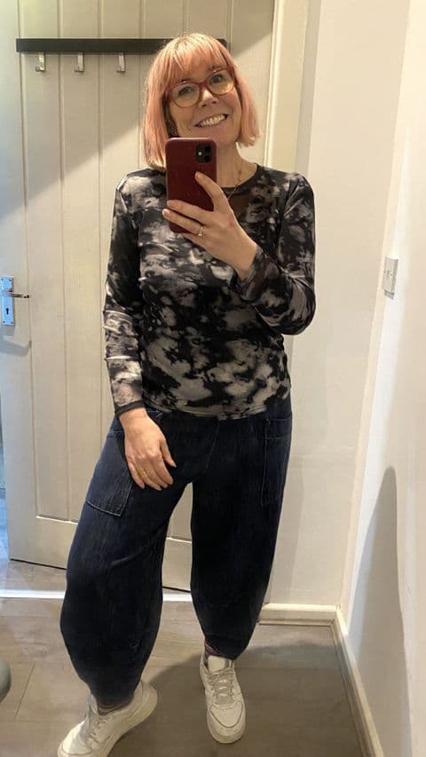 MESH TOP TIE DYE BLACK NEUTRAL