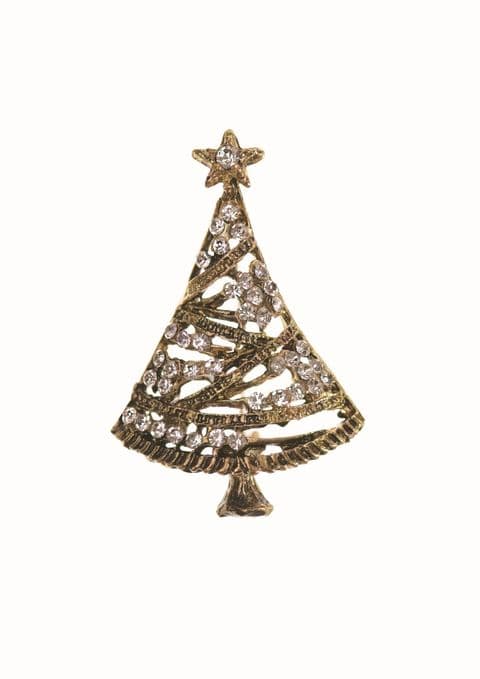 METAL CHRISTMAS TREE BROOCH