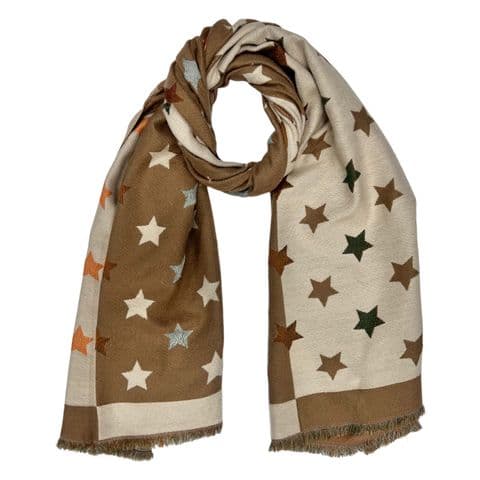 MULTI COLOUR REVERSIBLE STARS SCARF