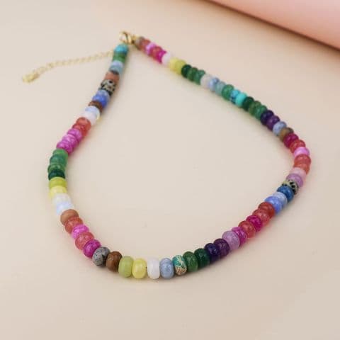 MULTI COLOURED MIXED BEAD NECKLACE