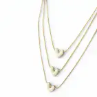 MULTI-LAYER HEART PEARLESCENT NECKLACE IN WHITE