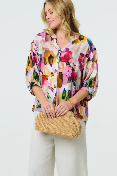 MULTI PINK ABSTRACT PRINT SHIRT