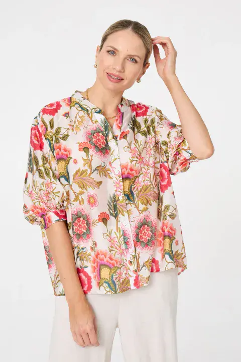 MULTI PINK FLORAL PRINT SHIRT
