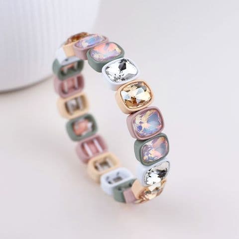 MUTED LILAC MIX CHUNKY CRYSTAL STRETCH BRACELET