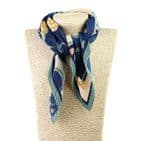 NAVY/ GREEN FLORAL RECYCLED CRINKLE SCARF