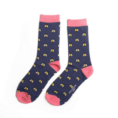 NAVY & PINK BEE SOCKS