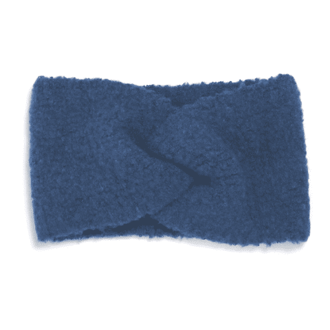 NAVY PLAIN TEXTURED KNITTED HEADBAND