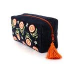 NAVY VELVET ORANGES WASHBAG