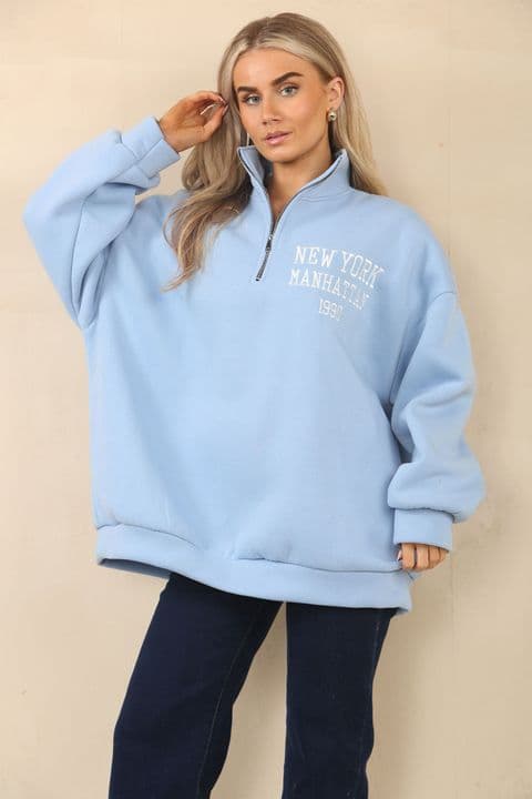 NEW YORK ZIP OVERSIZED SWEAT
