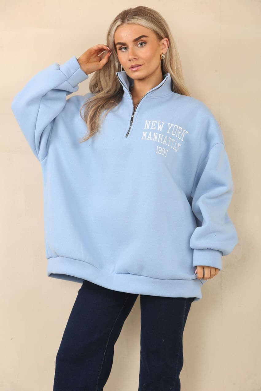 NEW YORK ZIP OVERSIZED SWEAT