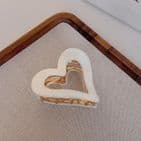 OPEN HEART HAIRCLIP CREAM/ GOLD