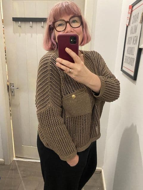 OPEN WEAVE KNIT W POCKET