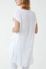 OVERSIZED DIP HEM COTTON TOP WHITE