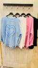 OVERSIZED HEART DETAIL COTTON TOP