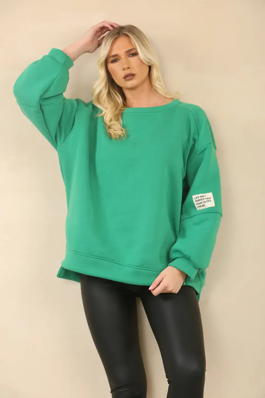 OVERSIZED SWEAT SHIRT W PATCH