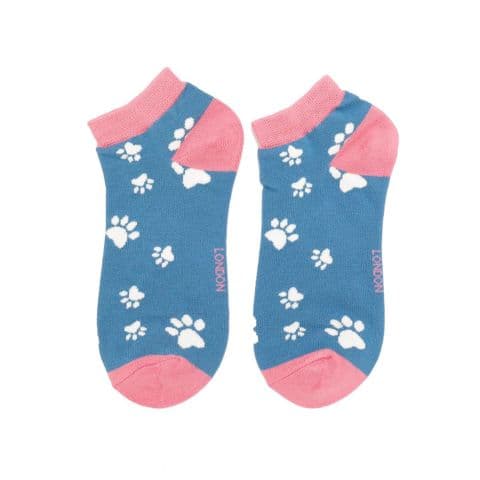 PAW PRINTS TRAINER SOCKS DENIM