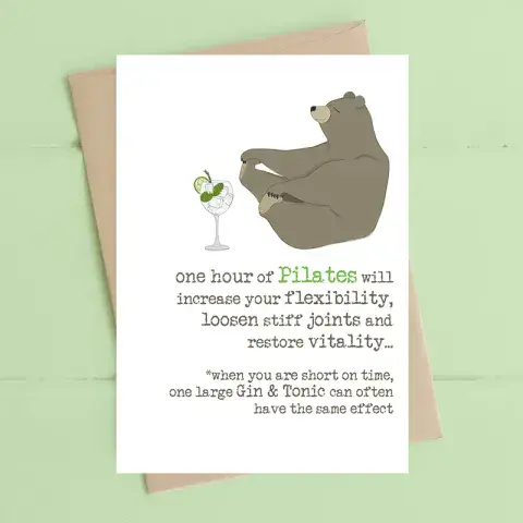 PILATES LOOSEN LIMBS GREETINGS CARD