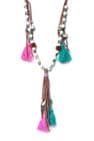 PINK/ BLUE TASSEL NECKLACE