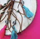 PINK/ BLUE TASSEL NECKLACE