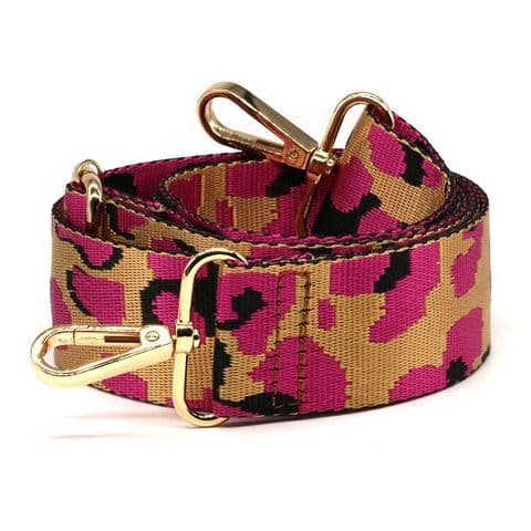 PINK LEOPARD STRAP SLIM GOLD