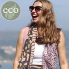 PINK/NAVY/ORANGE TRIPLE ANIMAL PRINT RECYCLED POLYESTER SCARF