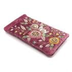 PINK VELVET VINTAGE FLORAL EMBELLISHED GLASSES CASE