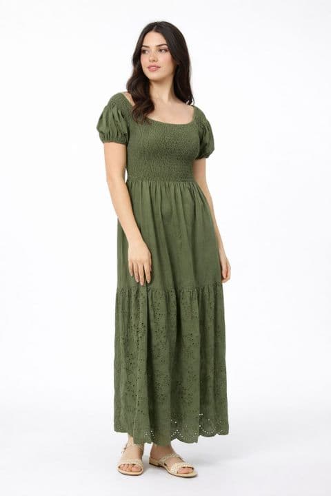 PLAIN BRODERIE DRESS