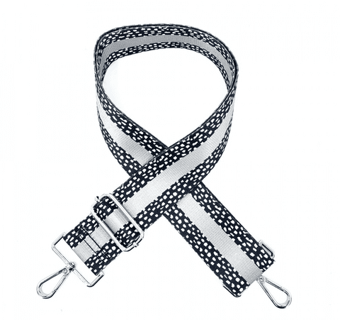 POLKA DOT GREY WIDE STRAP SILVER
