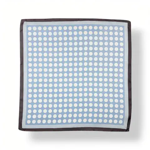 POLKA DOT PRINT SQUARE SCARF IN BLUE