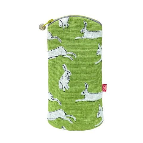 PRINTED GLASSES PURSE IN LIME HARE