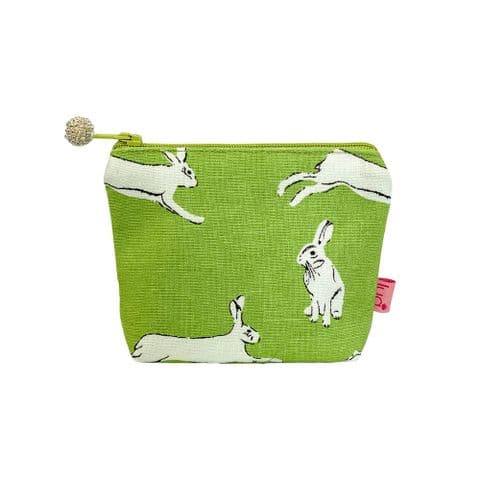 PRINTED MINI PURSE IN LIME HARE