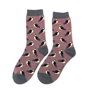 PUFFIN SOCKS MAUVE