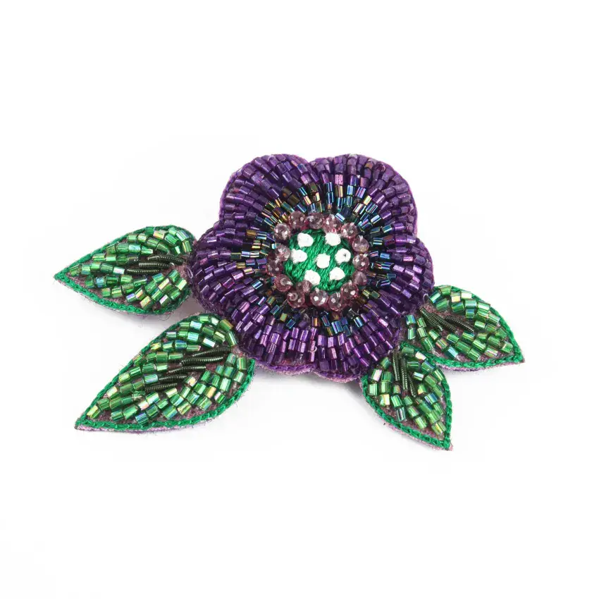 PURPLE FLOWER BROOCH
