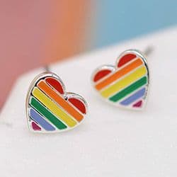 RAINBOW HEART EARRING STUDS