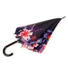 RECYCLED NAVY AND FLORAL PRINT EGDE UMBRELLA