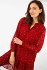 RED STAR TIERED DRESS